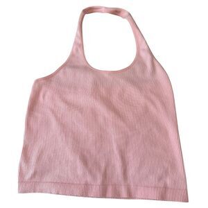 BP Women's Peach Ribbed Halter Tank Top Size M/L Casual Spring